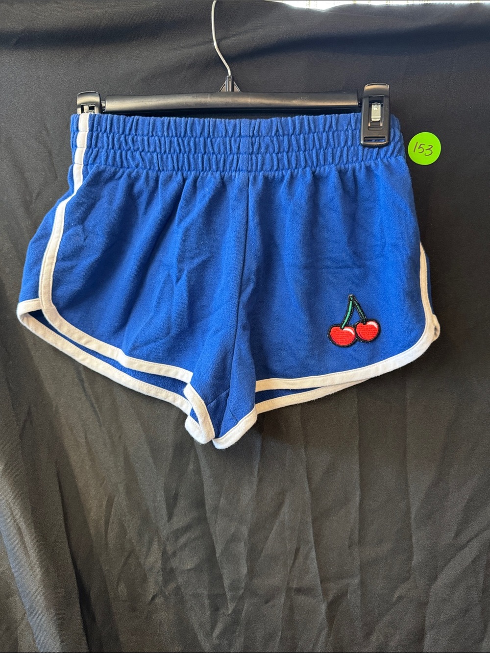 Forever 21 Blue Cherry Appliqué Athletic Shorts